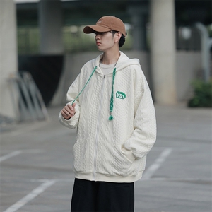 citboy街拍秋冬大麻花开衫连帽高品质卫衣夹克外套WK221-P60控88图片