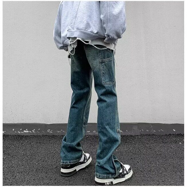 复古牛仔裤男款直筒宽松水洗做旧美式高街裤子潮牌YYX8006-P42,男装牛仔裤,星座208-5