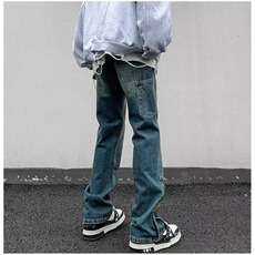 复古牛仔裤男款直筒宽松水洗做旧美式高街裤子潮牌YYX8006-P42，男装牛仔裤，星座208-5