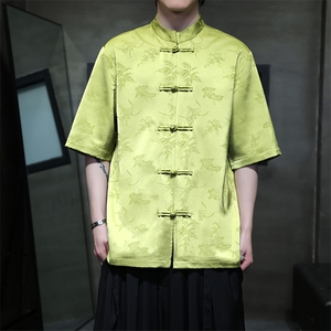 风新中式五分袖提花复古立领盘扣复古汉服T2802-P65