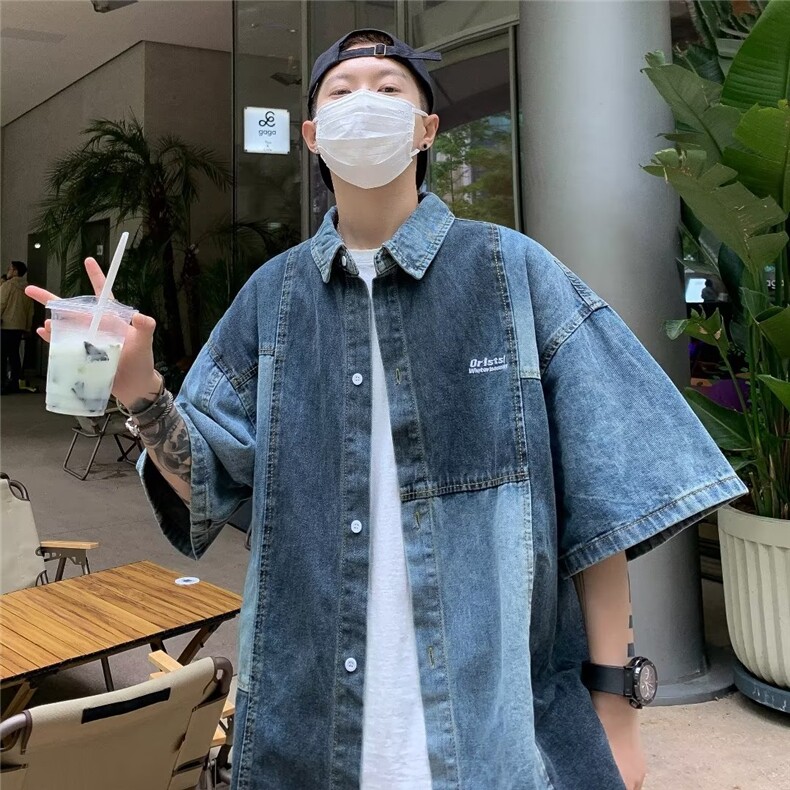 夏季新款衬衫潮流慵懒男方领衬衫P53,男装衬衫,星座1116-2