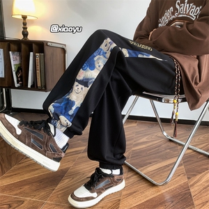 XZ616 早秋季新款风刺绣拼接休闲裤 TY922 M-5XL 特P30控58图片