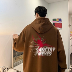 抖音品质23/秋季320G华棉男士连帽大码印花卫衣WYH3251-P45控68，男装卫衣，电商B370