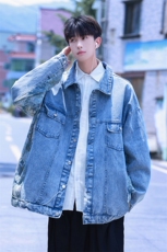 刺绣拼接牛仔夹克男外套男大码潮港风外套男NZ77065P95控128，男装夹克，星座227-7