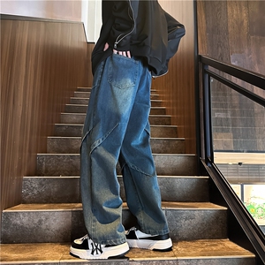 K1225-p38-控68 oversize cleanfit黄泥牛仔裤直筒裤老爹裤长裤图片