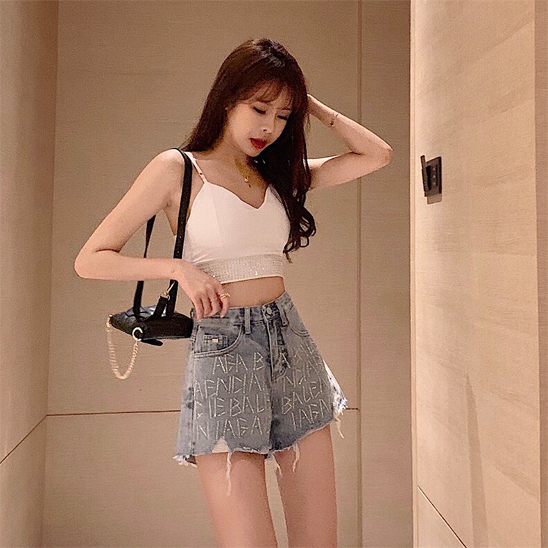 20新款夏季女装短裤潮韩版宽松显瘦烫钻女装热裤xz905-1-511,女装牛仔裤,星座905-1
