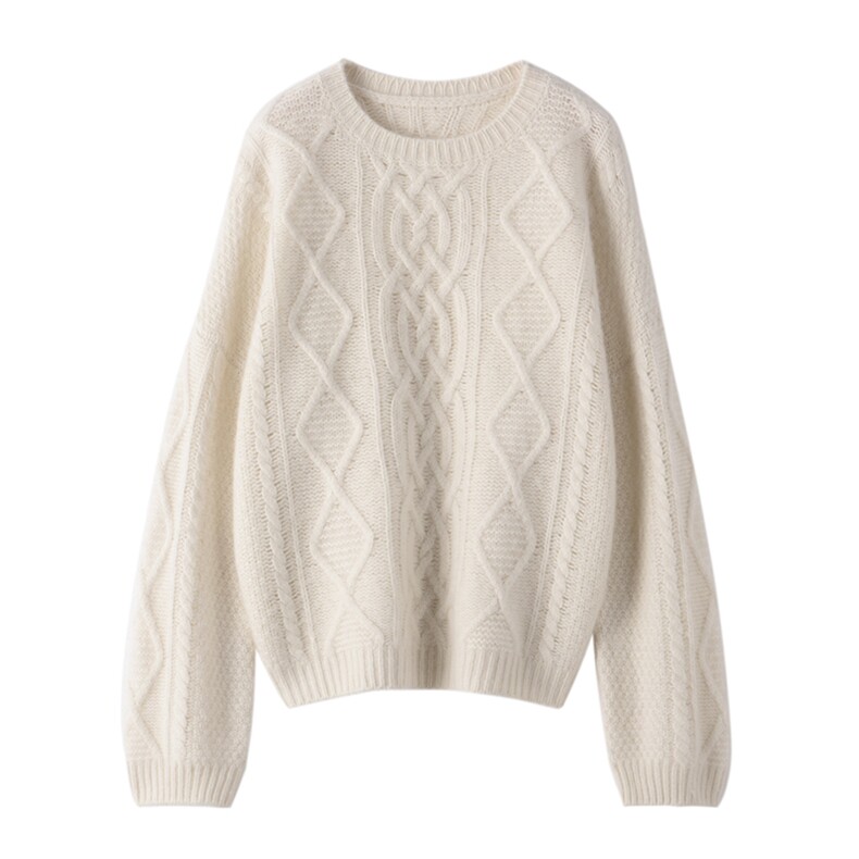 2025秋冬新款女羊绒衫100%纯山羊绒连帽加厚桃花散宽松简约针织衫，女装羊绒衫，朵沐纯羊绒