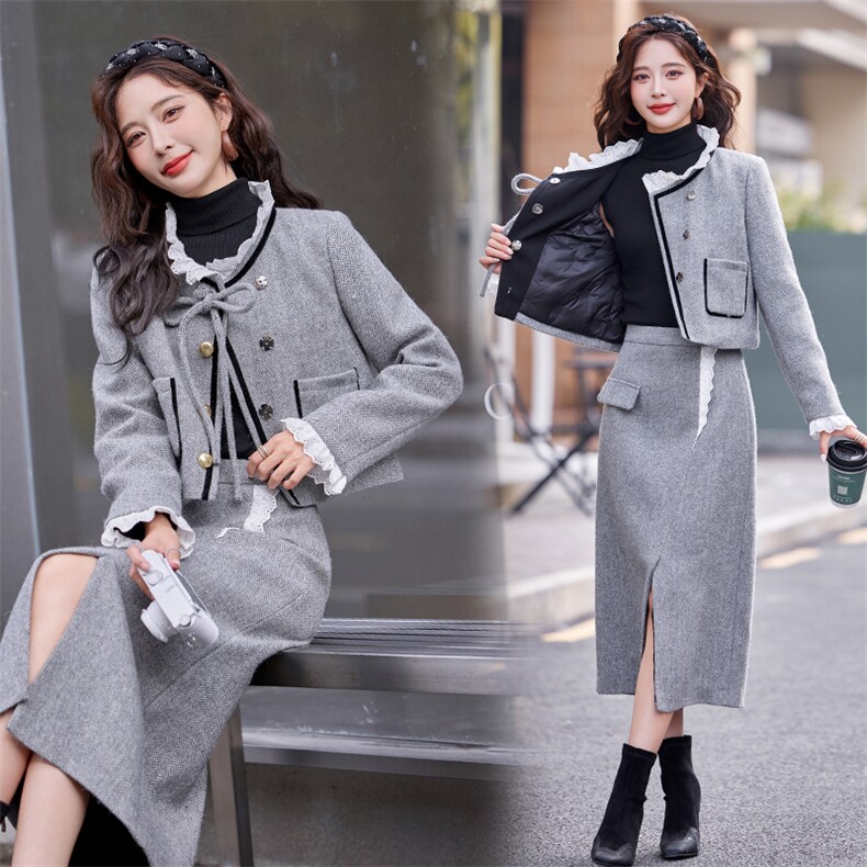 小香风时尚套装女2025春季爆款高级感气质名媛法式半身裙两件套,女装套装/套裙,韩宇舍