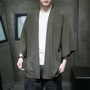 2023风春夏棉麻披风开衫男宽松防晒服小众风衣A203-666特p25图片