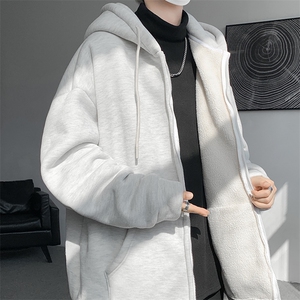 8XL-M 高品质！卫衣厚外套男加绒加厚开衫羊羔毛卫衣WY13P68控88图片