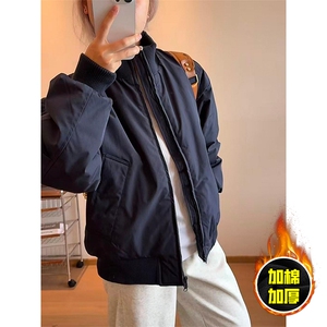 现货冬季美拉德立领飞行夹克廓形高街棒球服加棉加厚棉衣外套图片