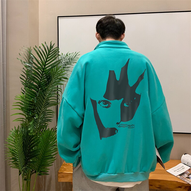 男装卫衣23春秋新款抽象印花开衫外套男生夹克XZ514-2-W6617-P63,男装夹克,星座514-2(原B239)