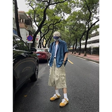 【网图现货】美式复古直筒工装七分裤K51/P45，男装牛仔裤，星座205-3
