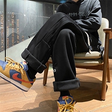 加绒加厚休闲运动卫裤男美式针织直筒裤子715-6-BX09P55（控78），男装休闲裤，星座715-6