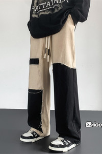 XZ616 秋季新款工装裤宽松直筒拼接撞色休闲长裤 TY923 特P35控68图片