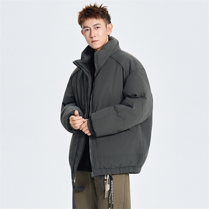 现货冬季美式休闲加厚雪山外套夹克立领纯色三防户外工装棉服图片