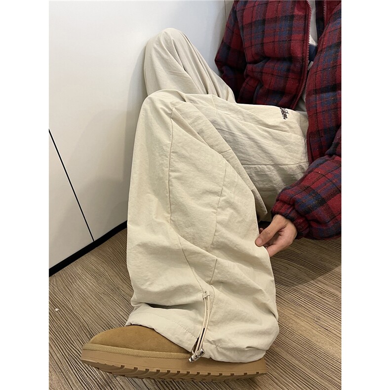 【现货】XZ612-K229-P75美式街头褶皱加绒弯刀裤宽松阔腿棉裤保暖,男装休闲裤,星座612