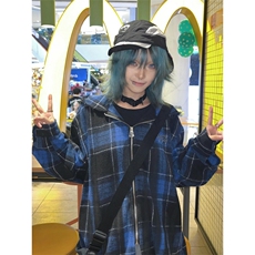 【有货】连帽格子衬衫男高级感痞帅美式拉链夹克外套C300CC-特P55，男装夹克，星座1007（原301D）