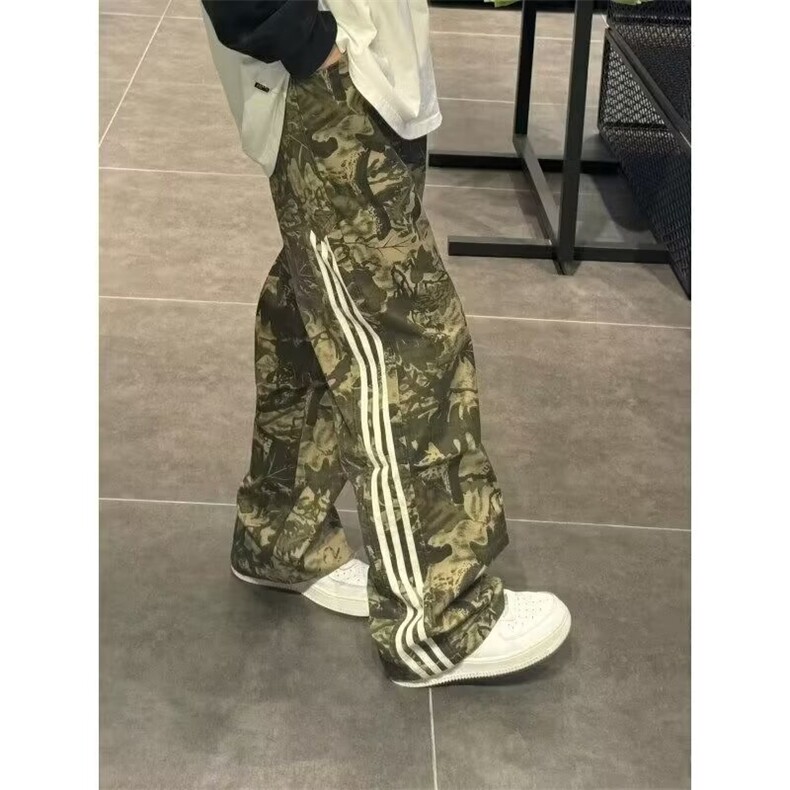 网图有货 美式三条杠复古迷彩条纹休闲直筒裤男 K7154-P45图片