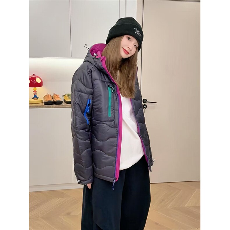 高品轻量户外保暖撞色连帽男女防水吐司棉服棉衣外套A1187-P138,男装棉衣,星座1505