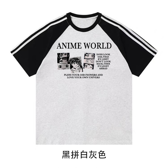 2025美式220克三条杠撞色短袖T恤网图C403A-ZST2601特P25,男装T恤,电商C403A
