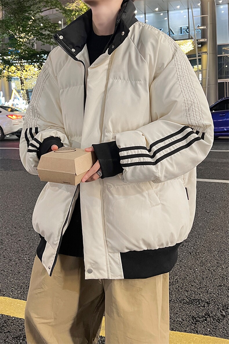 8XL-M三道杠韩系拼接立领加厚棉服三条杠棉衣面包服外套MY1706P98,男装棉衣,电商D206-1