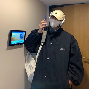 假两件外套男韩版潮流秋季日系百搭痞帅港风ins潮牌休闲上衣夹克图片