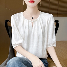 正品撤柜剪标短袖奢华夏季新款衬衫上衣宽松，女装针织衫/毛衣，绒宛羊绒