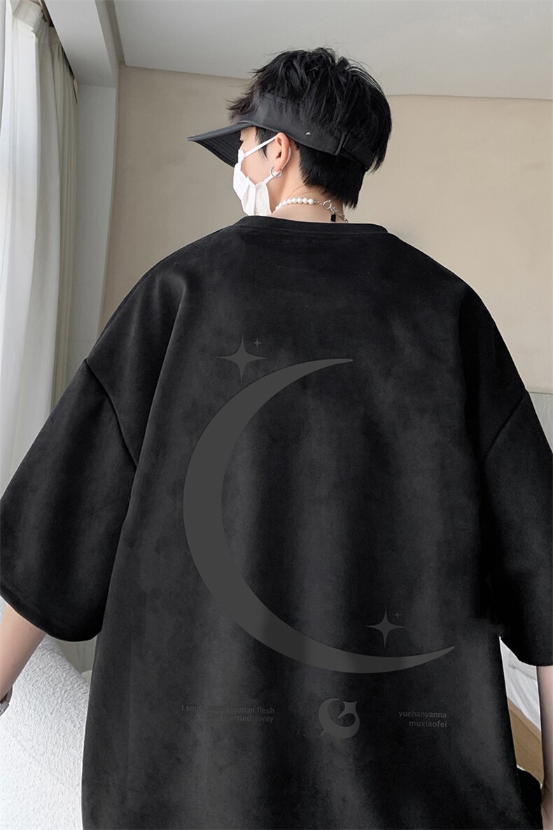 量大优可提供视频2024夏季麂皮绒短袖T恤D223A-LPT2404-P20,男装T恤,电商019-1