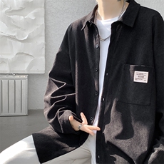 衬衫男春季新款港风宽松大码灯芯绒长袖衬衣CS025-P38，男装衬衫，星座214-3