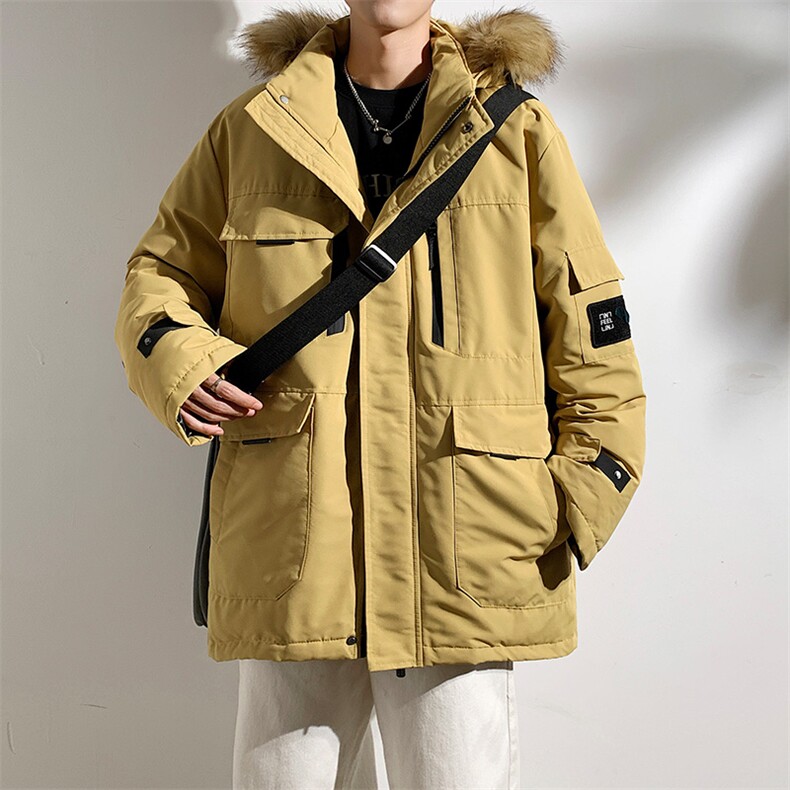 港风2026新品冬季宽松棉服派克服毛领冬装加厚外套D010-P145,男装棉衣,星座717