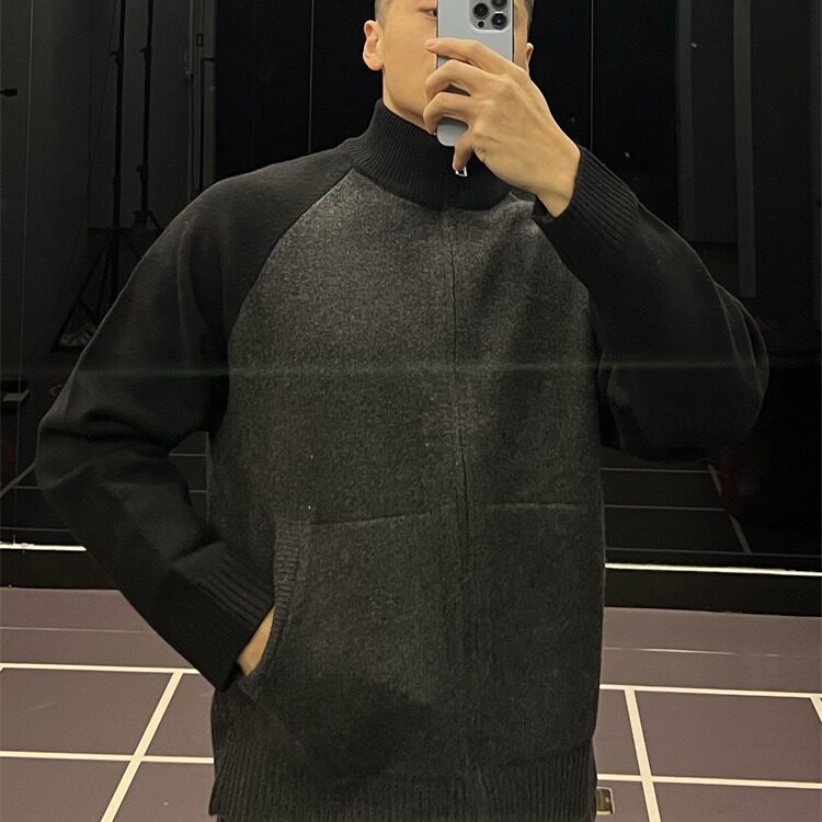 高品质秋冬男士重磅撞色拉链毛衣开衫外套网络图,男装针织衫/毛衣,星座410-7