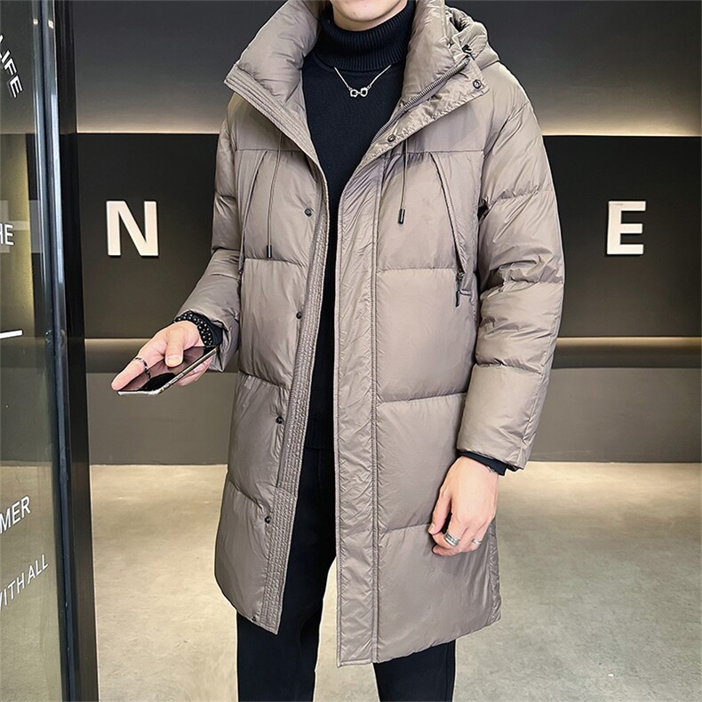 店主风新款2025冬季纯色百搭中长款连帽羽绒服B338-0018-P235,男装羽绒服,电商B338