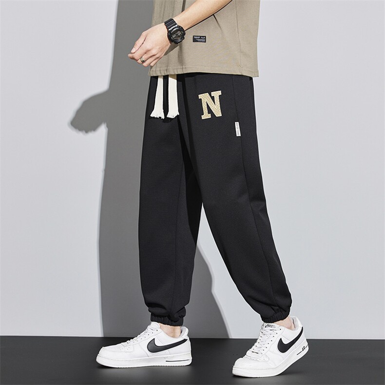 港风休闲裤男宽松拖地束脚裤卫裤KP722P40,男装休闲裤,星座1204-3