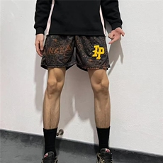 美式潮牌短裤网眼男女运动篮球休闲裤四分不过膝短裤K6342-P24，男装牛仔裤，星座412-1