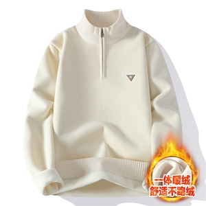 毛衣男士秋冬半高领拉链潮流针织毛衣打底套头线衣M846-P55图片