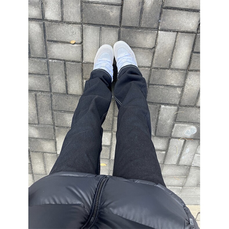 自家图，复古黑色牛仔裤男秋冬微喇叭cleanfit裤子KZA35-P53,男装牛仔裤,星座1007（原301D）
