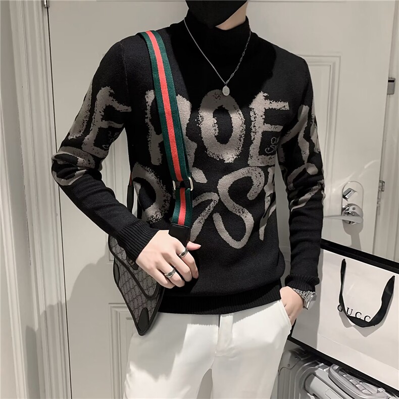 毛衣精神小伙秋冬季个性针织线衣网红潮牌韩版修身打底衫S231,男装针织衫/毛衣,星座1116A-2（原606A-1）