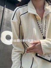 XZ809A/SYR43/特P55/控78美式半拉链肌理感长袖T恤卫衣，男装T恤，星座809A(原222-1)