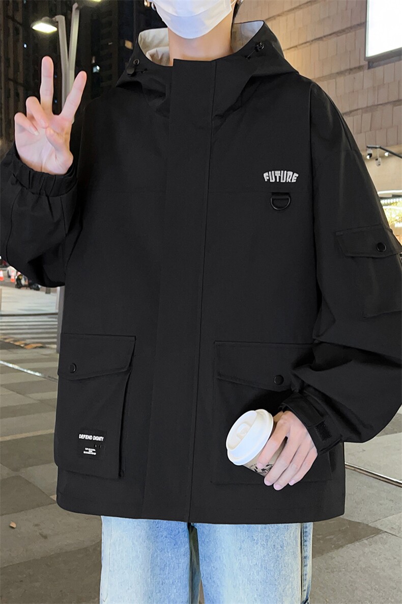 现货8501-P75大码控138春季大码户外连帽夹克外套,男装夹克,星座209