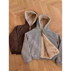 现货高品质美式冬季重磅座山雕大毛毛领pu皮棉衣男女加厚外套，男装皮衣，电商A486-1