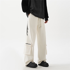 秋季新款织带工装刺绣休闲裤卫裤无影墙XZ604-K104-特P40控78，男装休闲裤，星座604