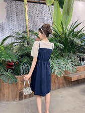 【现货】假两件连衣裙，女装连衣裙，巴黎魅影