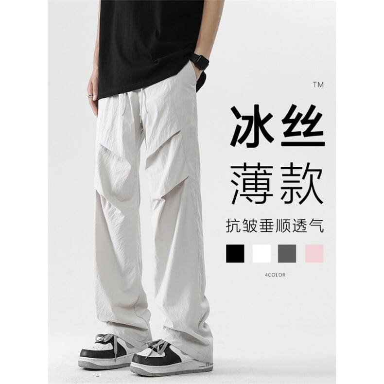 夏季潮牌褶皱伞兵裤男高街百搭休闲速干长裤K030-特批-25图片