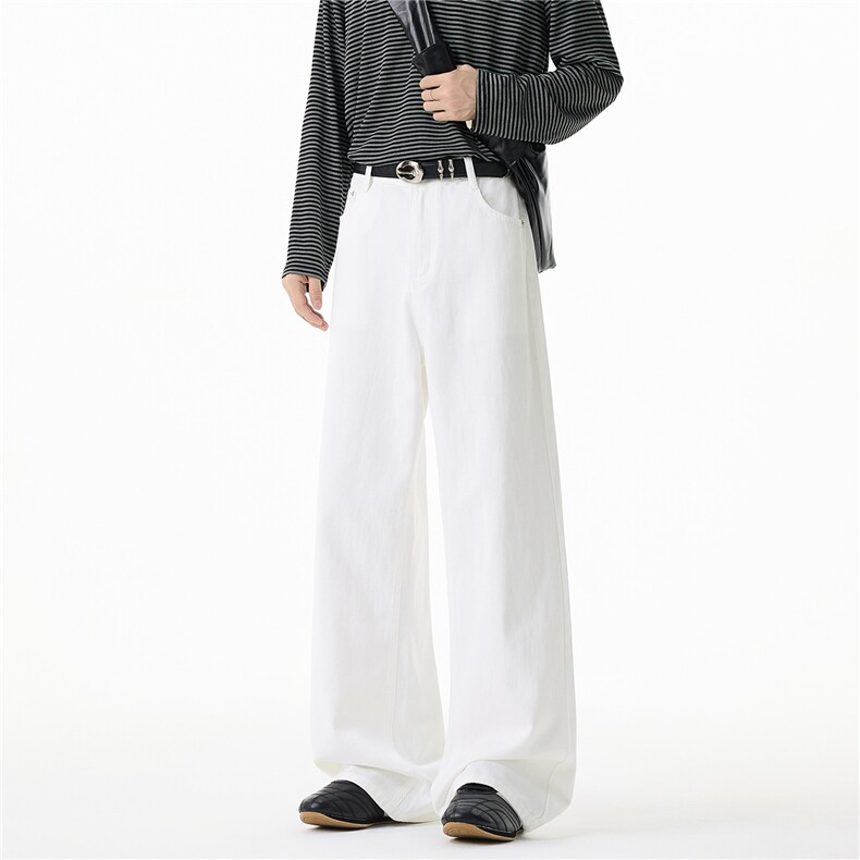 秋冬男女美式街头复古水洗基础款宽松阔腿牛仔裤xz405-k2015-p65，男装牛仔裤，星座405