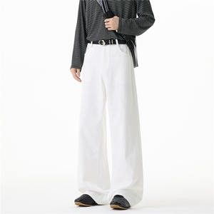 秋冬男女美式街头复古水洗基础款宽松阔腿牛仔裤xz405-k2015-p65，男装牛仔裤，星座405