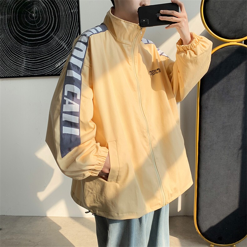 外套男潮ins秋港味复古立领褂子美式嘻哈夹克韩版上衣 W1140-P52图片
