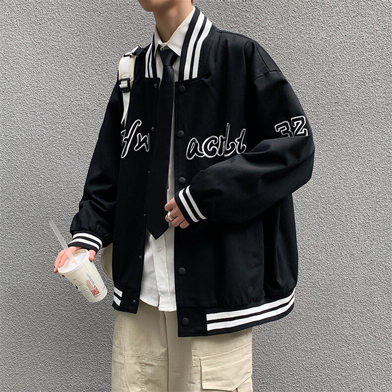 男新款宽松百搭刺绣zz外套棒球服INS上衣G09,男装夹克,电商A132（原电商B245）
