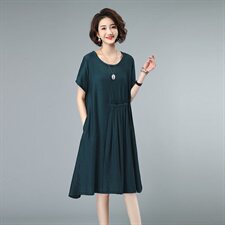 2021夏款新款拼接大码女装连衣裙235款，女装连衣裙，秋牧寒烟