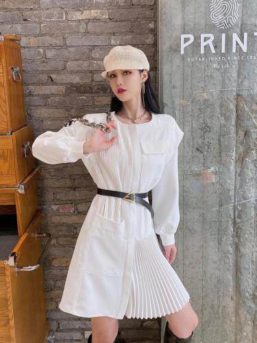 春款重工百褶，连衣裙，女装连衣裙，名莹